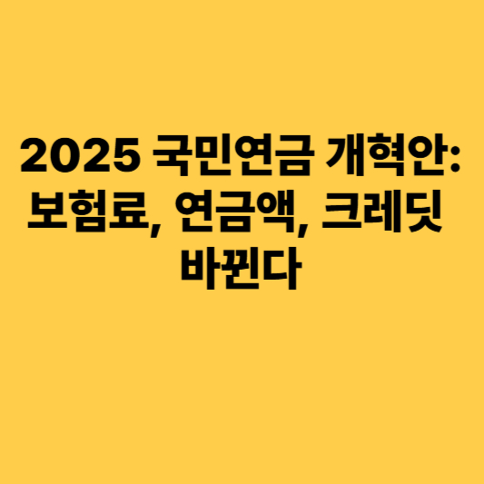 2025 국민연금 개혁안 설명